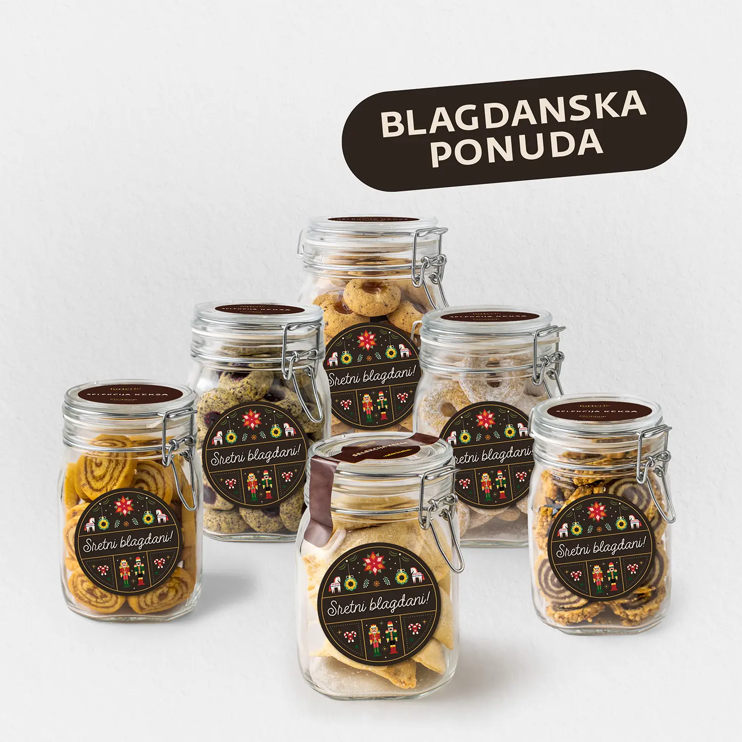 Cookie selection staklenka